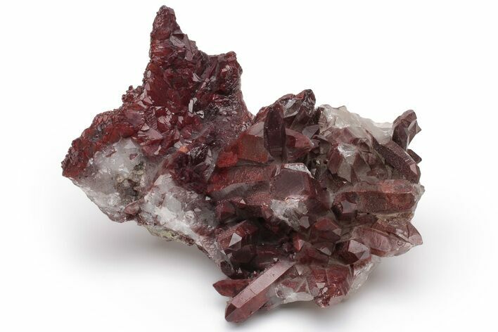 Natural, Red Quartz Crystal Cluster - Morocco #232883